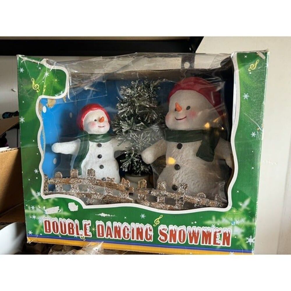 Double Dancing Snowmen singing Figures Frosty, Video In Description